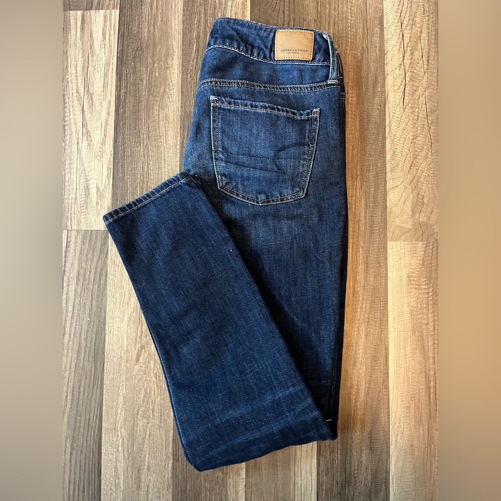 American Eagle Outfitters Tomgirl Distressed Button Fly Jeans SZ 0 - Picture 6 of 11